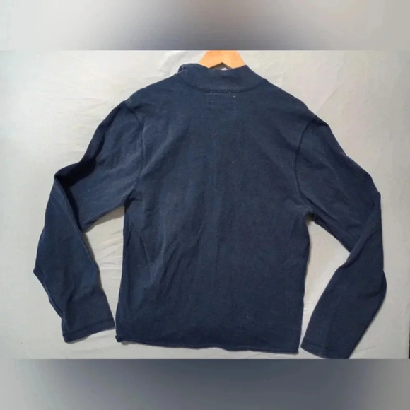 VTG y2k ABERCROMBIE Men's Blue Long Sleeve Quarter Button Shirt Large Muscle - Picture 4 of 5